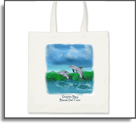 Dolphin Bay Tote  - Island Art by Yotigo